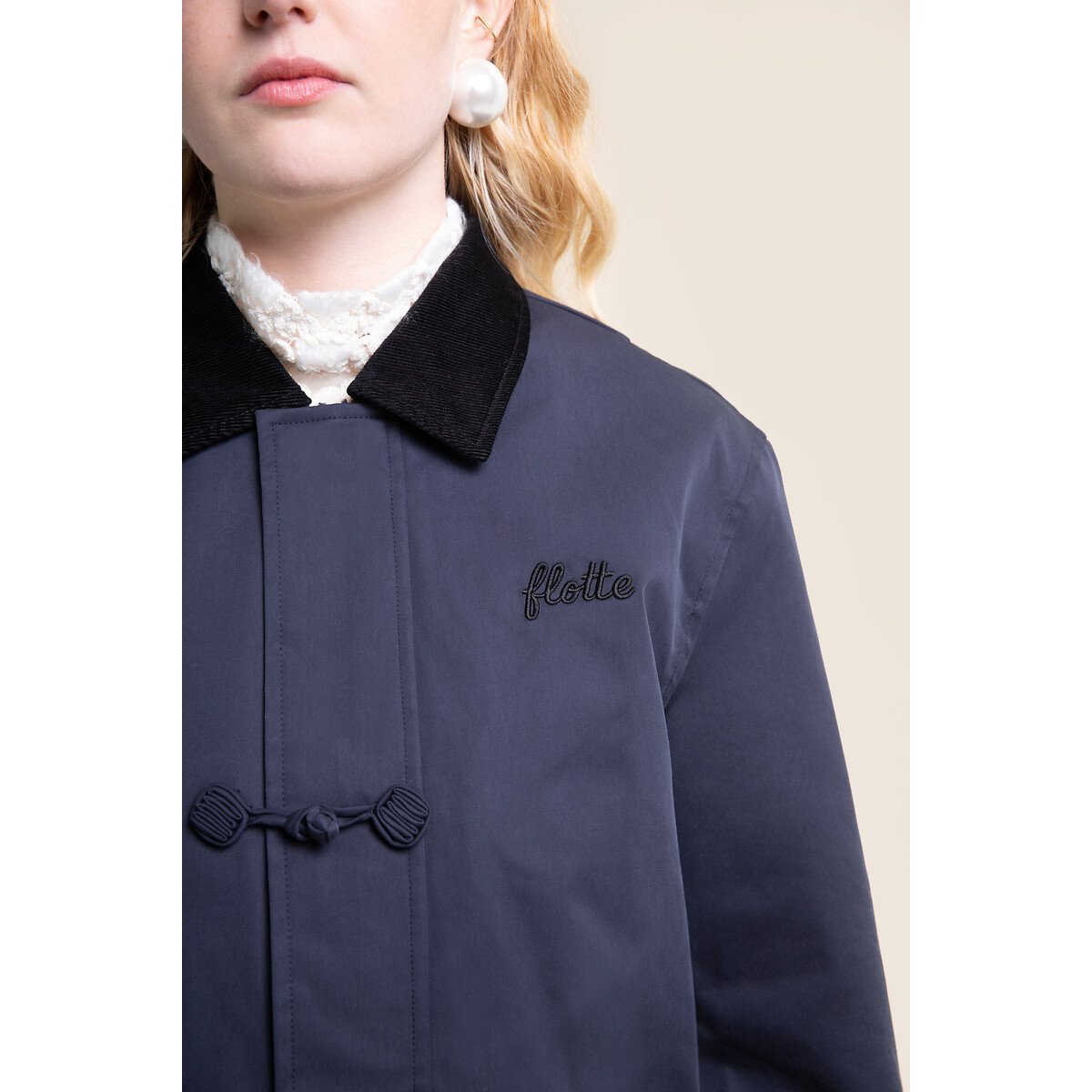 Veste imperméable à brandebourgs, CARNOT indigo, FLOTTE
