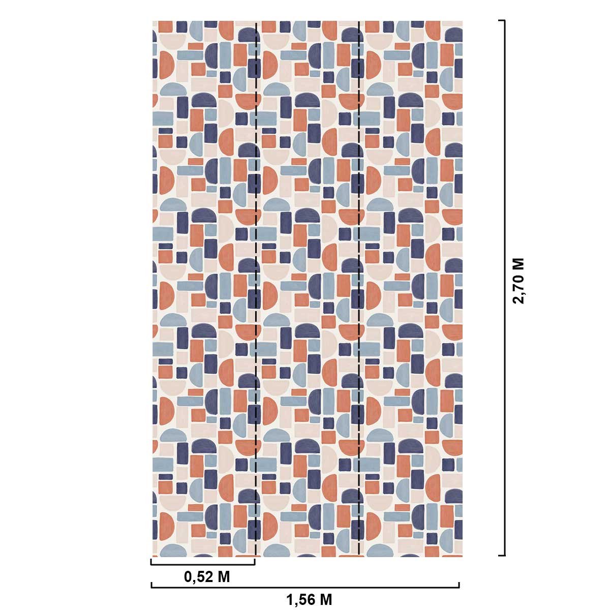 Papier peint tuiles géométriques intissé, HEXOA