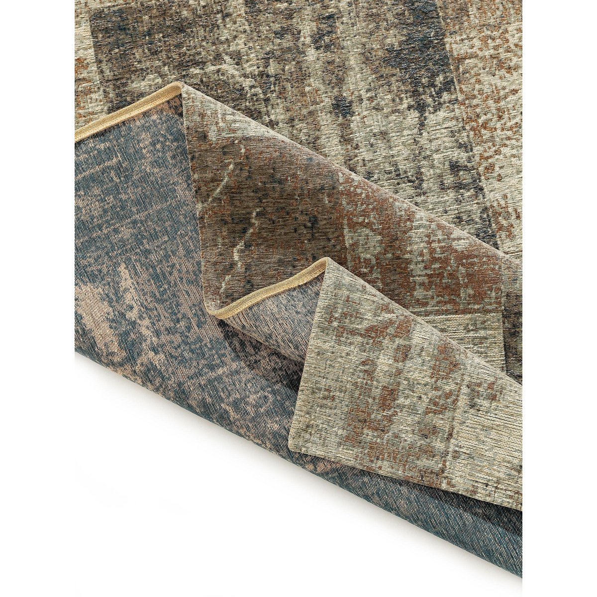Tapis tissé plat FRENCIE beige/bleu, BENUTA