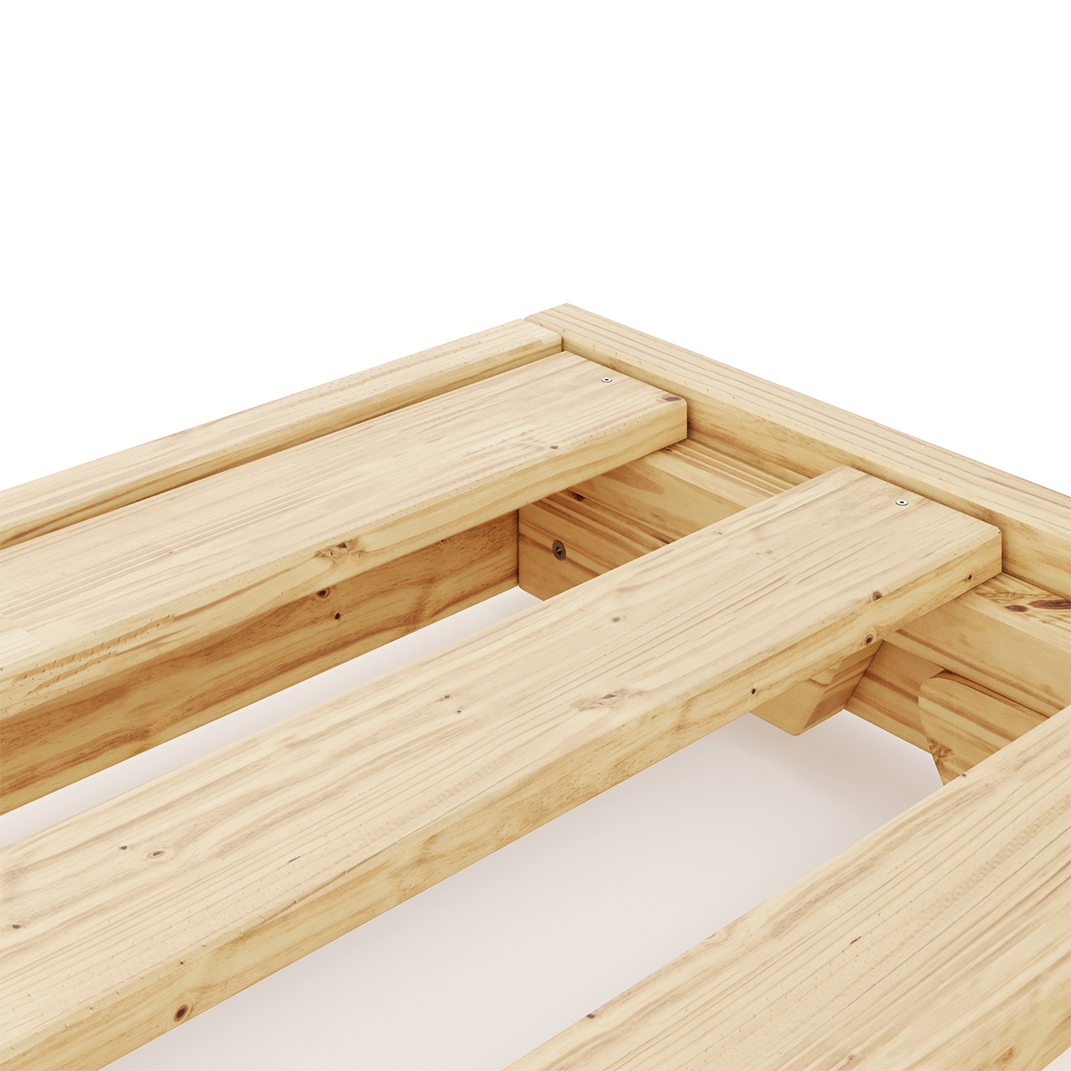 Pack sommier gigogne avec matelas Bois massif JONA bois naturel, AKITEN RETAIL