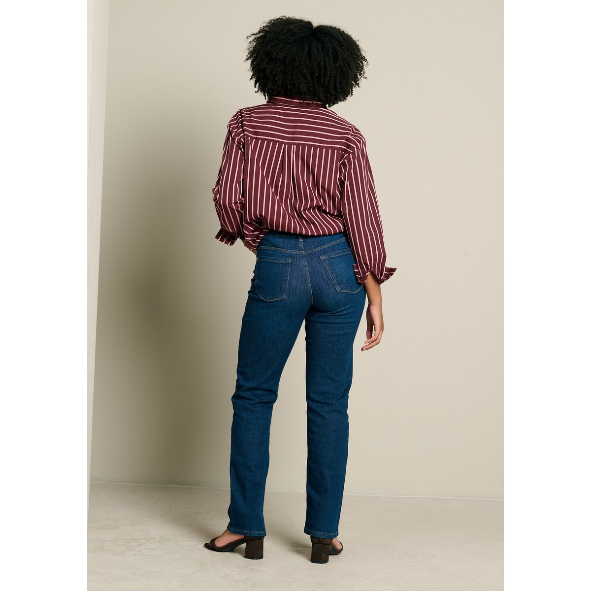 Jean droit taille haute dark blue, LOLALIZA