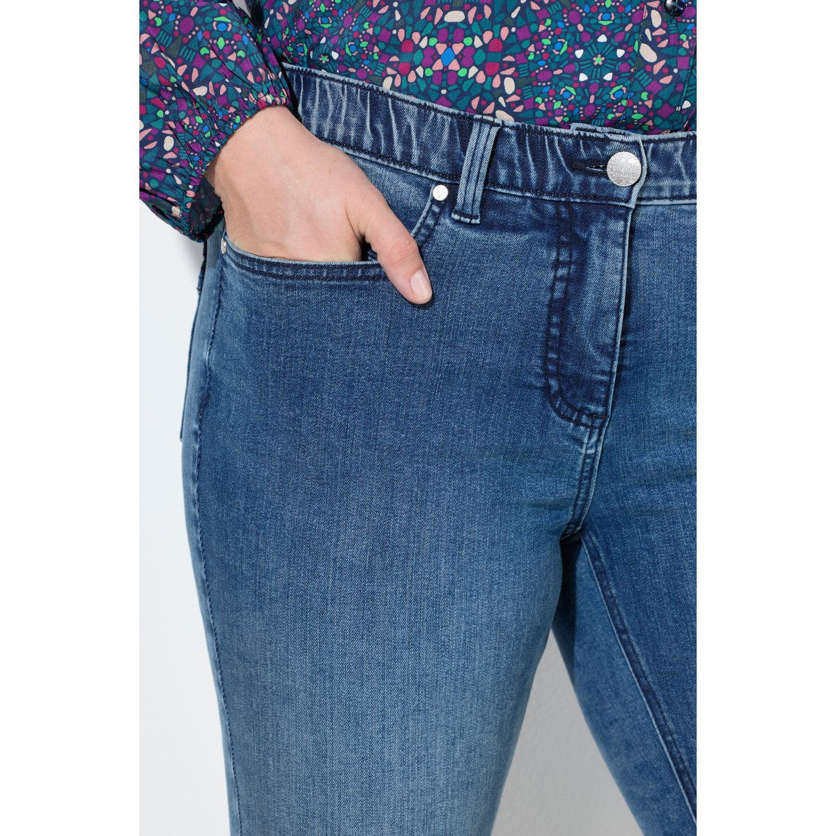 Jean Sarah avec surpiqûres bleu jean, ULLA POPKEN