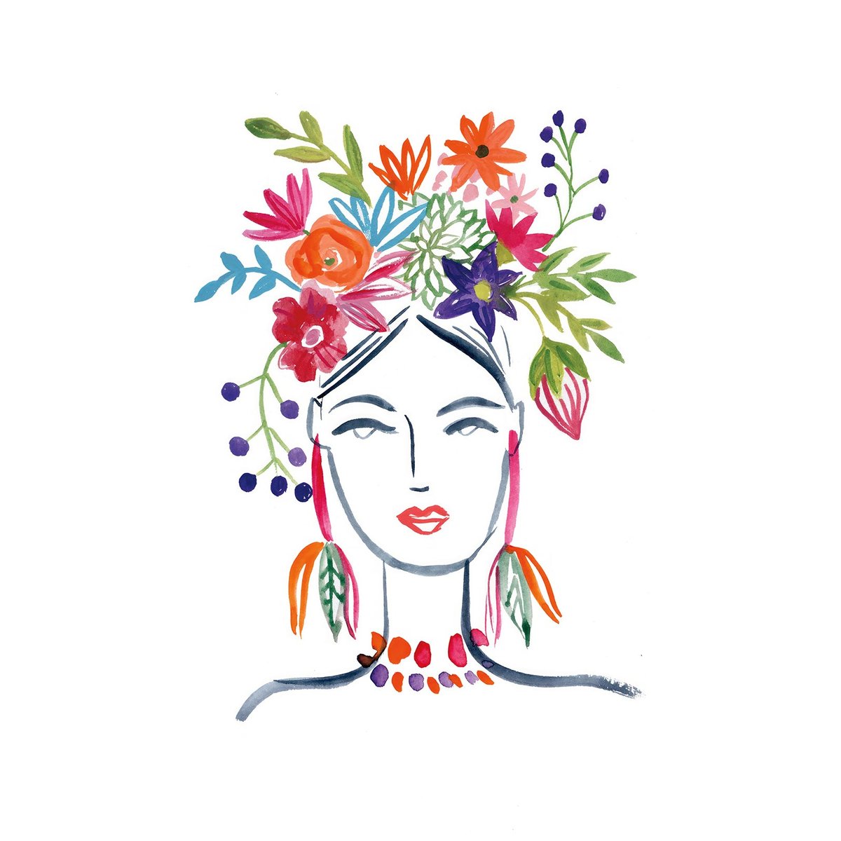 Papier peint graphique jolie fleur intissé, HEXOA