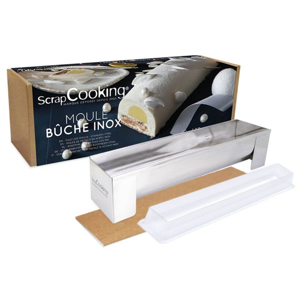Moule bûche avec pieds démontables et insert couleur unique, SCRAPCOOKING