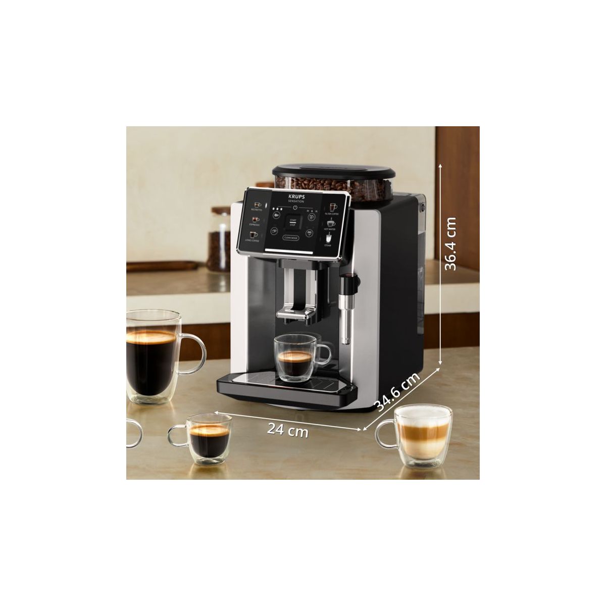 Expresso Broyeur EA910E10 sensation silver couleur unique, KRUPS