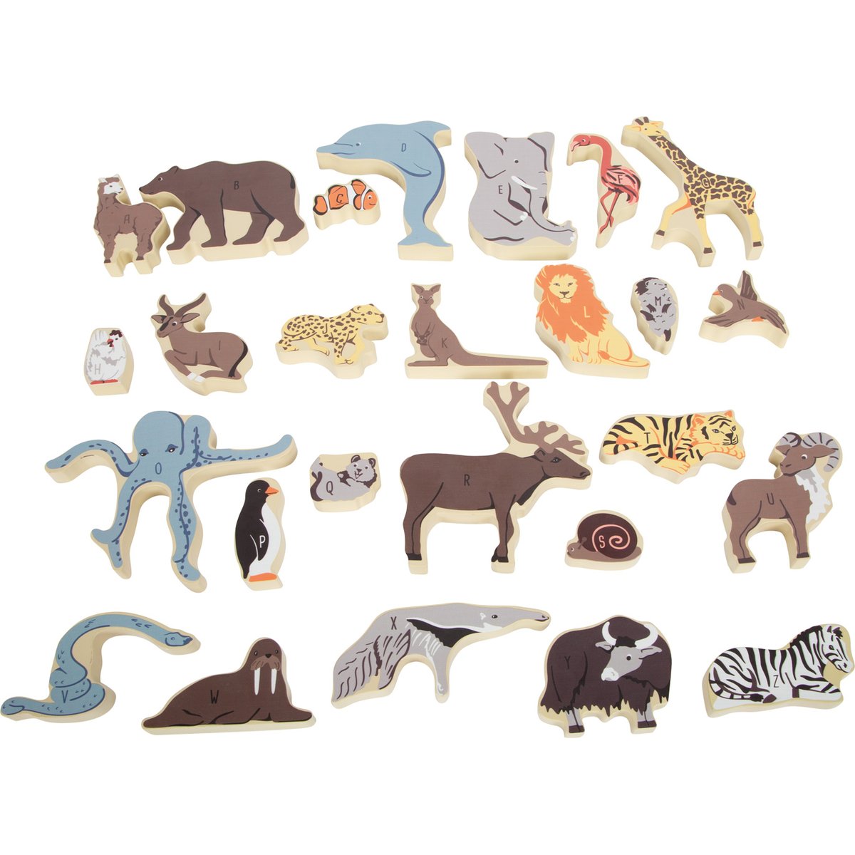 Puzzle de lettres Animaux beige, SMALL FOOT COMPANY
