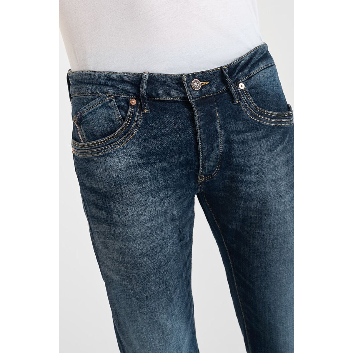 Jeans slim stretch 700/11, longueur 34 blue black, LE TEMPS DES CERISES