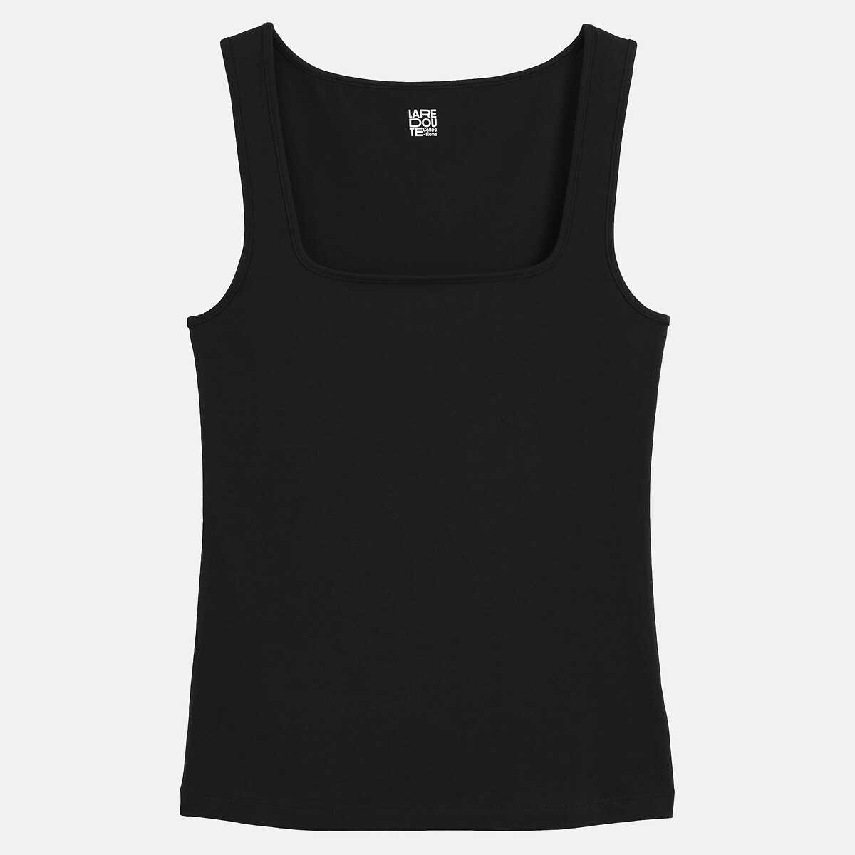 Camiseta sin mangas con cuello cuadrado negro, LA REDOUTE COLLECTIONS
