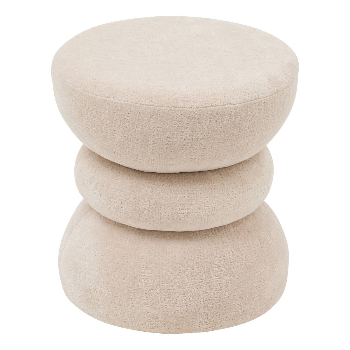 Pouf rond RITEM crème, ATMOSPHERA