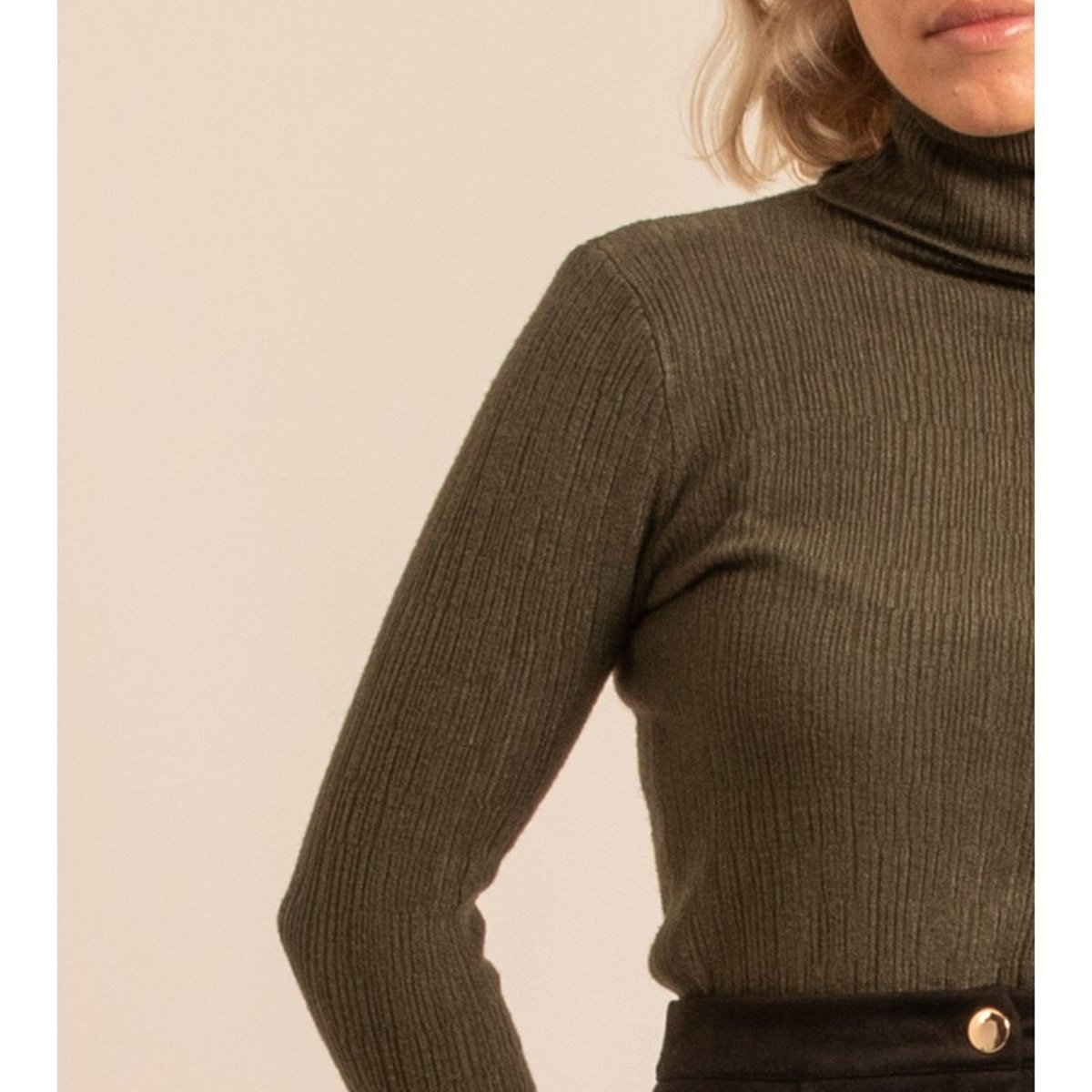 Pull Col Roulé Texturé Kilanie gris, DONA LISA