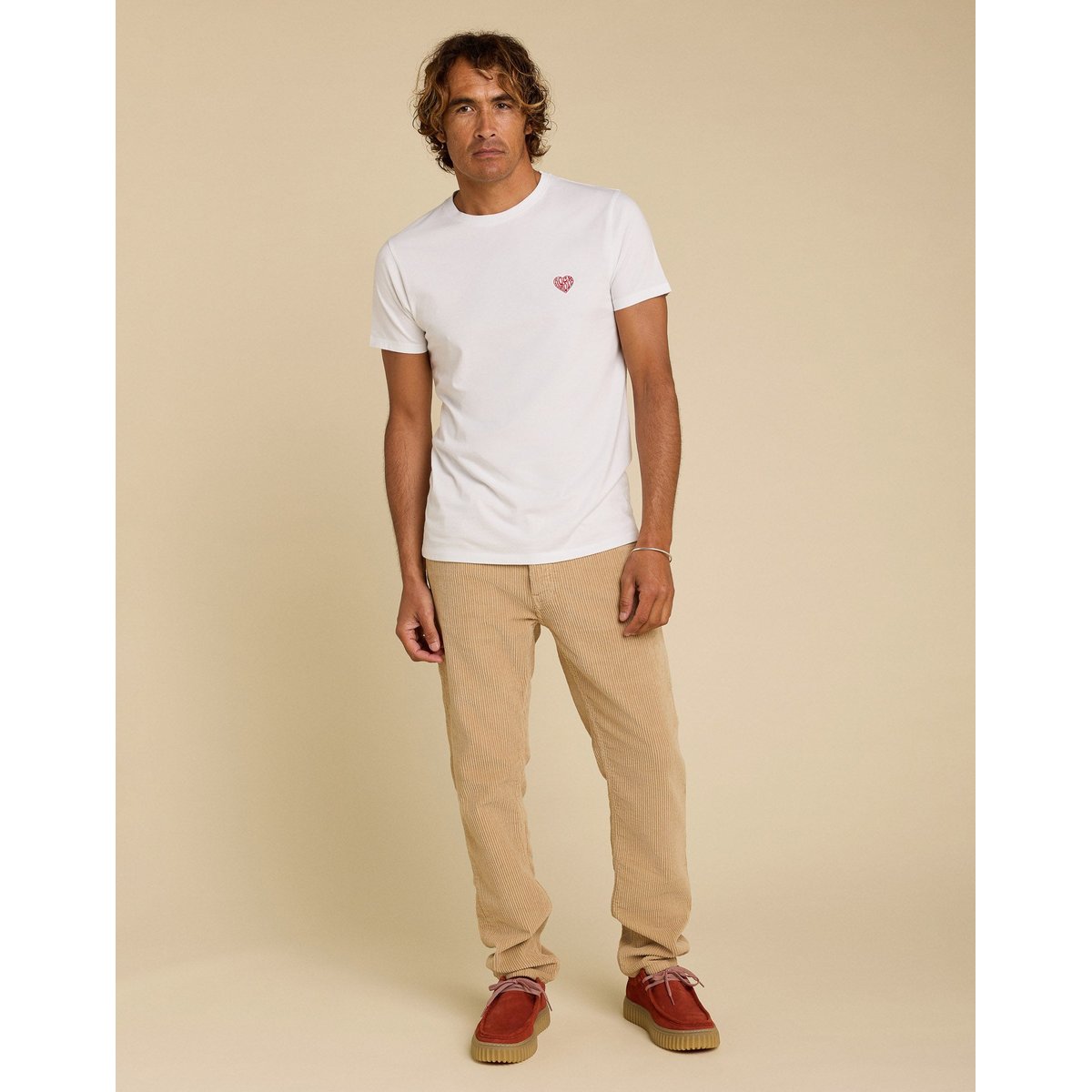 PANTALON REGULAR VELOURS BISCOTTI beige, PULLIN