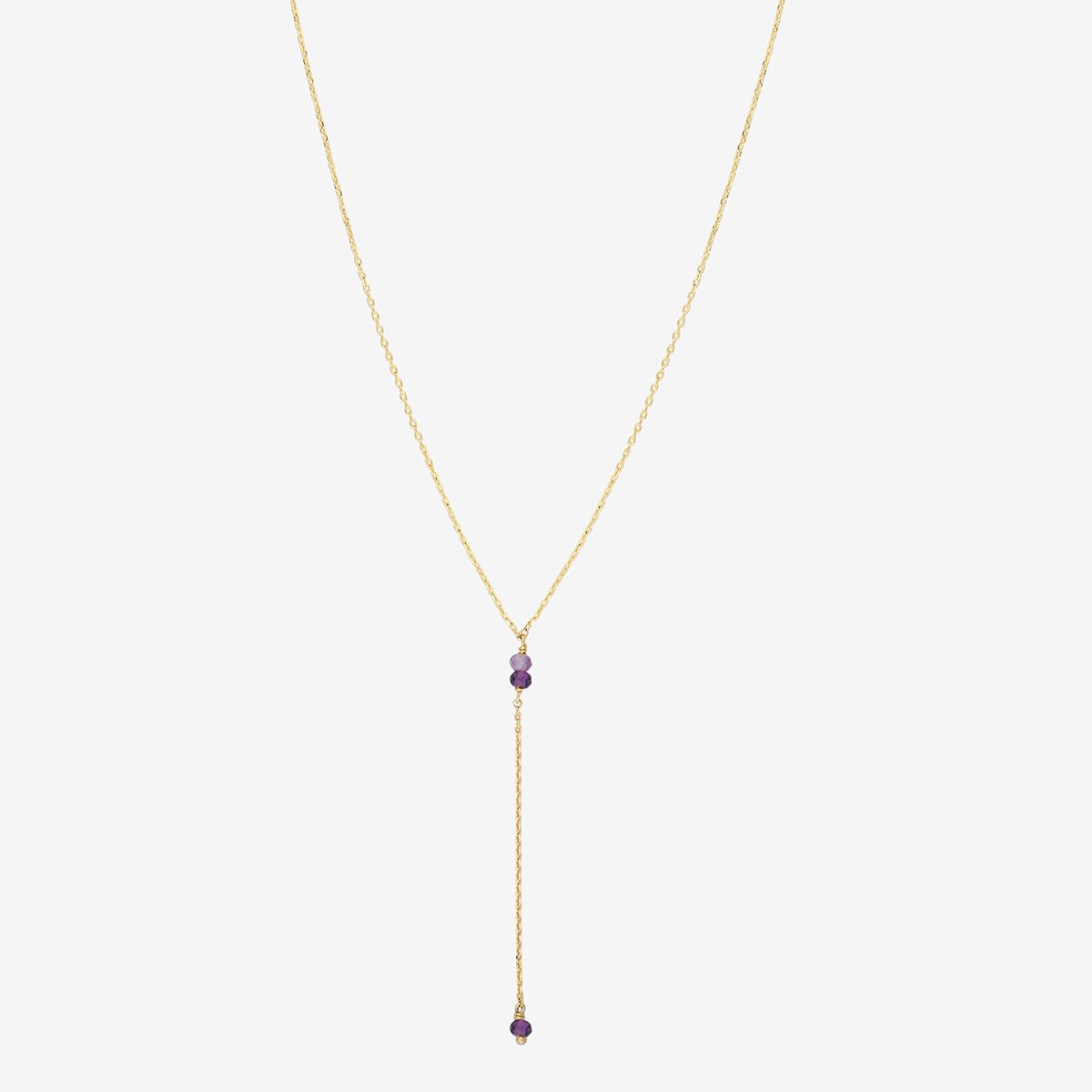 Collier doré cravate courte - venus violet, CAROLINE NAJMAN