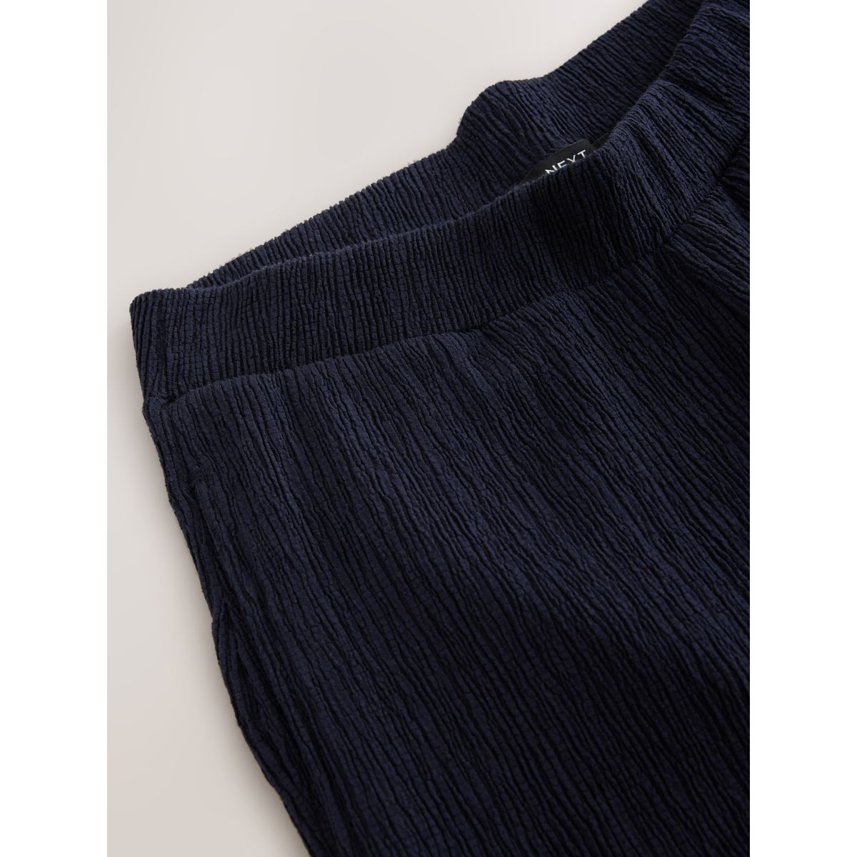 Pantalon texturé coupe large bleu marine, NEXT