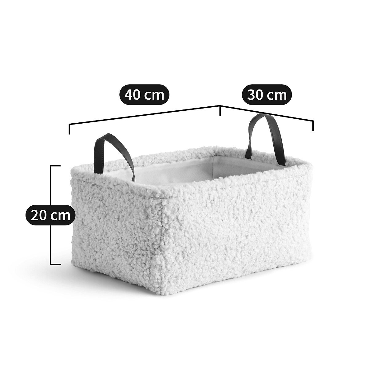 Lot de 2 paniers bouclette, Boklio ecru, LA REDOUTE INTERIEURS
