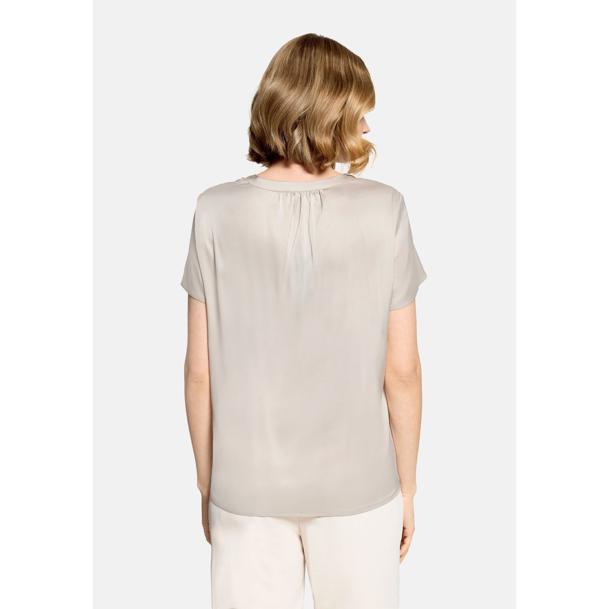 Chemisier en satin manches courtes gris, BETTY BARCLAY