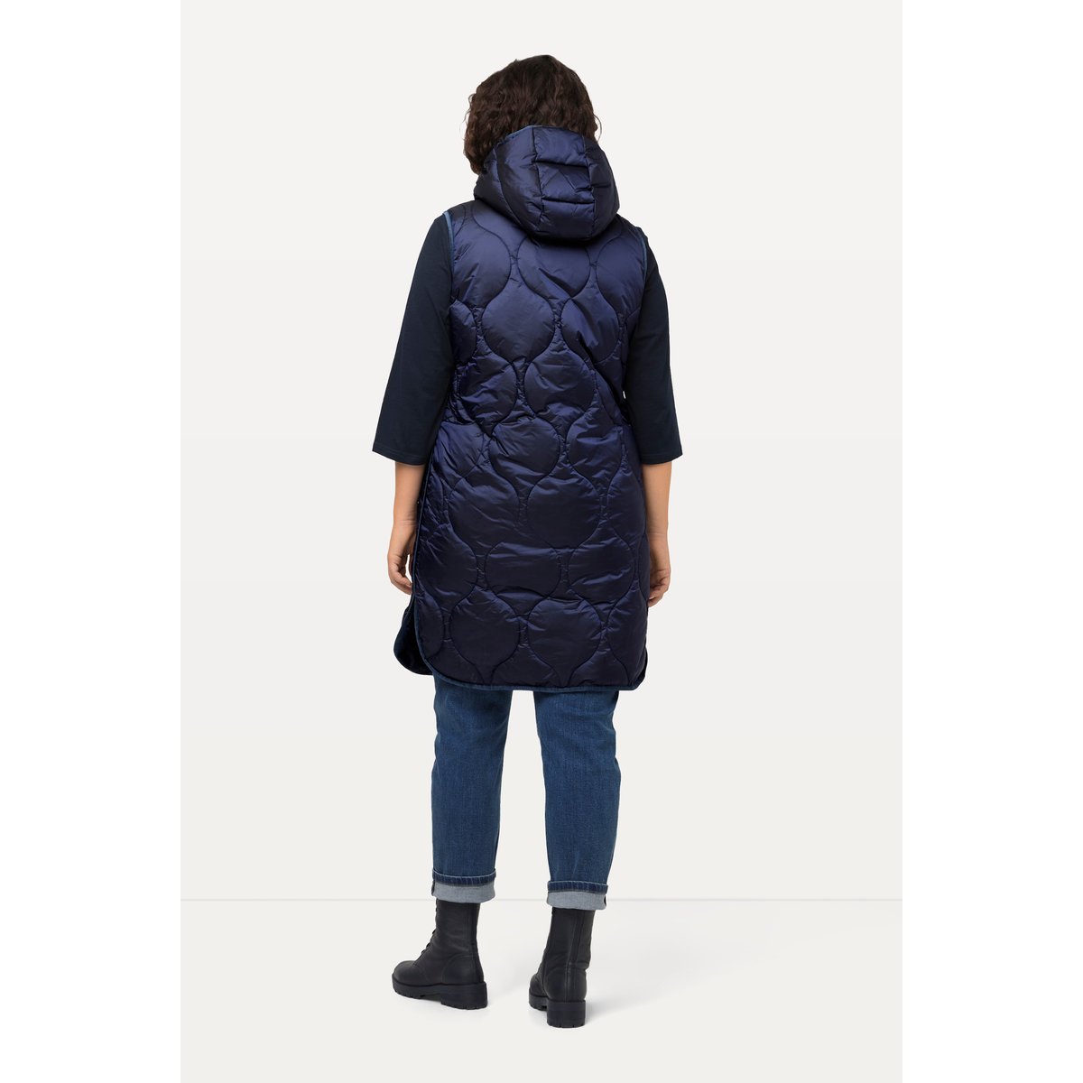 Long gilet matelassé HYPRAR bleu nuit, ULLA POPKEN