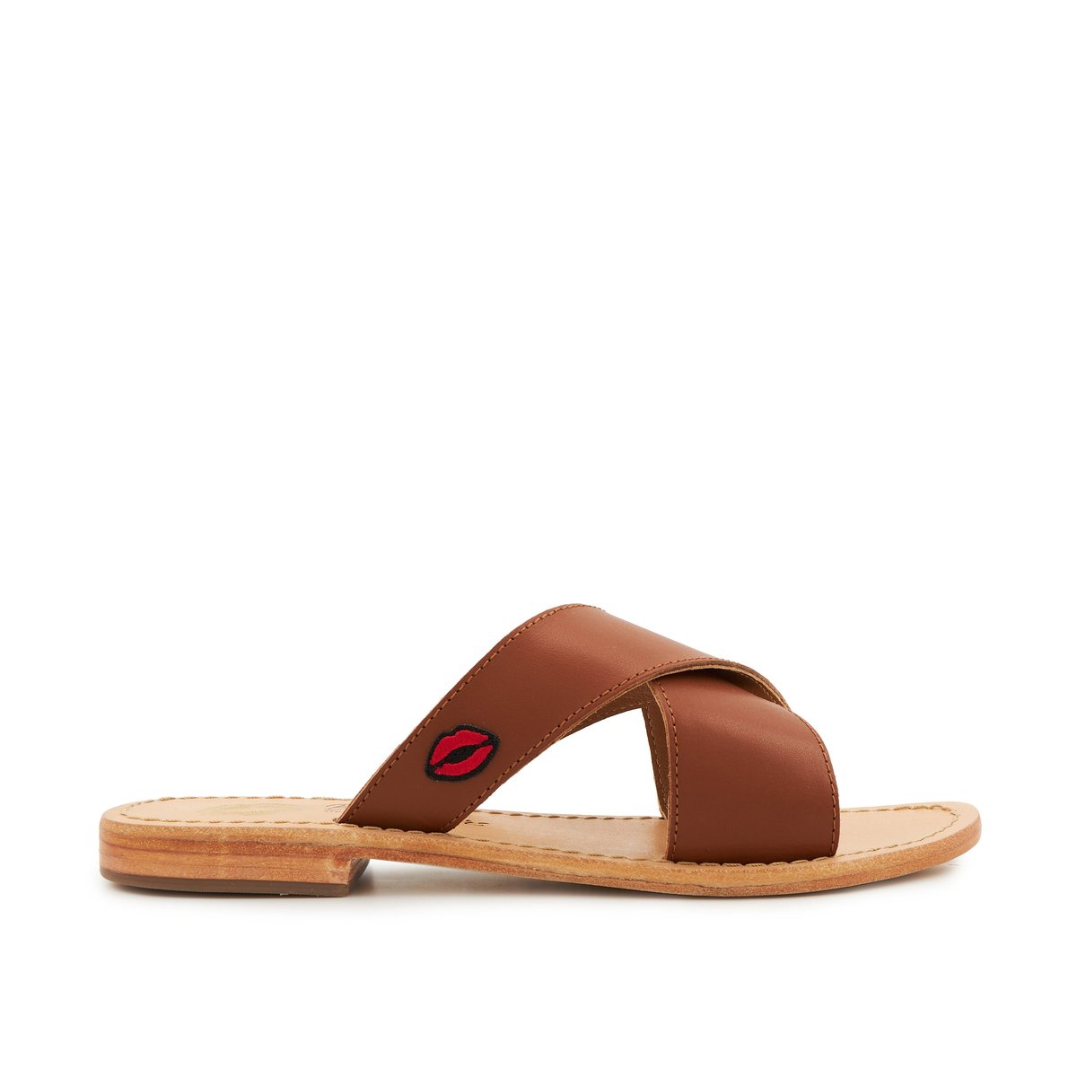 Sandales En Cuir Marcella Nude cognac, BONS BAISERS