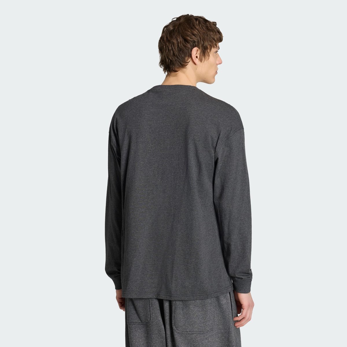 T-Shirt Manches Longues Chiné Trèfle Essentials T-Shirt Manches Longues Chiné Trèfle Essentials dark grey heather, adidas Originals