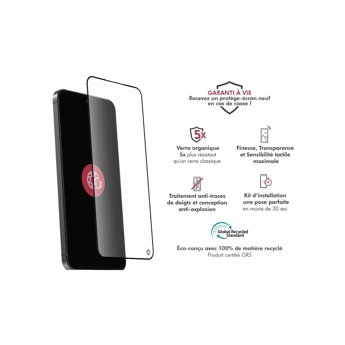Protège écran Original Galaxy A57 5G GRS couleur unique, FORCE GLASS