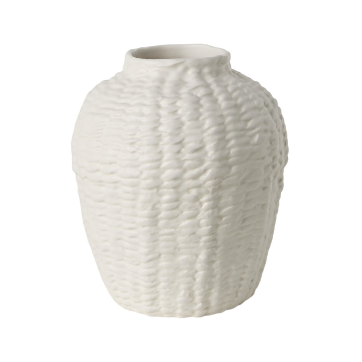 Vase céramique tressé 25 cm - SLOANE blanc, CAMIF