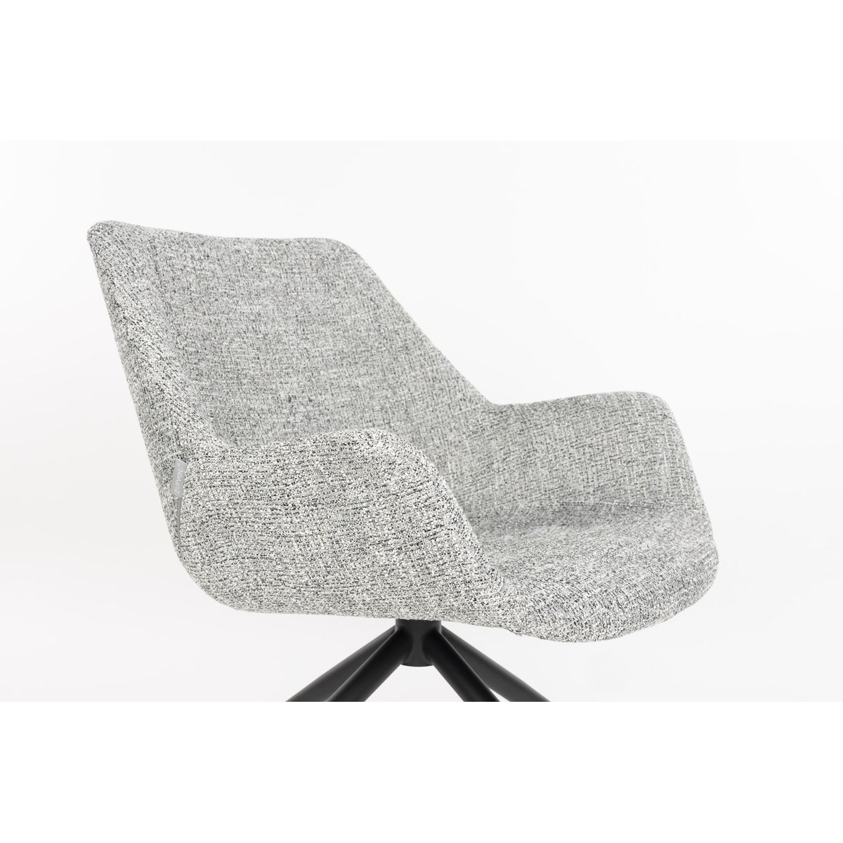 Fauteuil design pivotant en tissu, vintage, DOULTON gris, ZUIVER