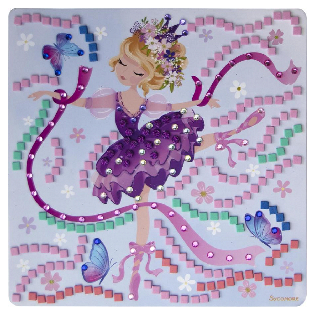 5 Mosaïques Princesses ballerines rose, SYCOMORE