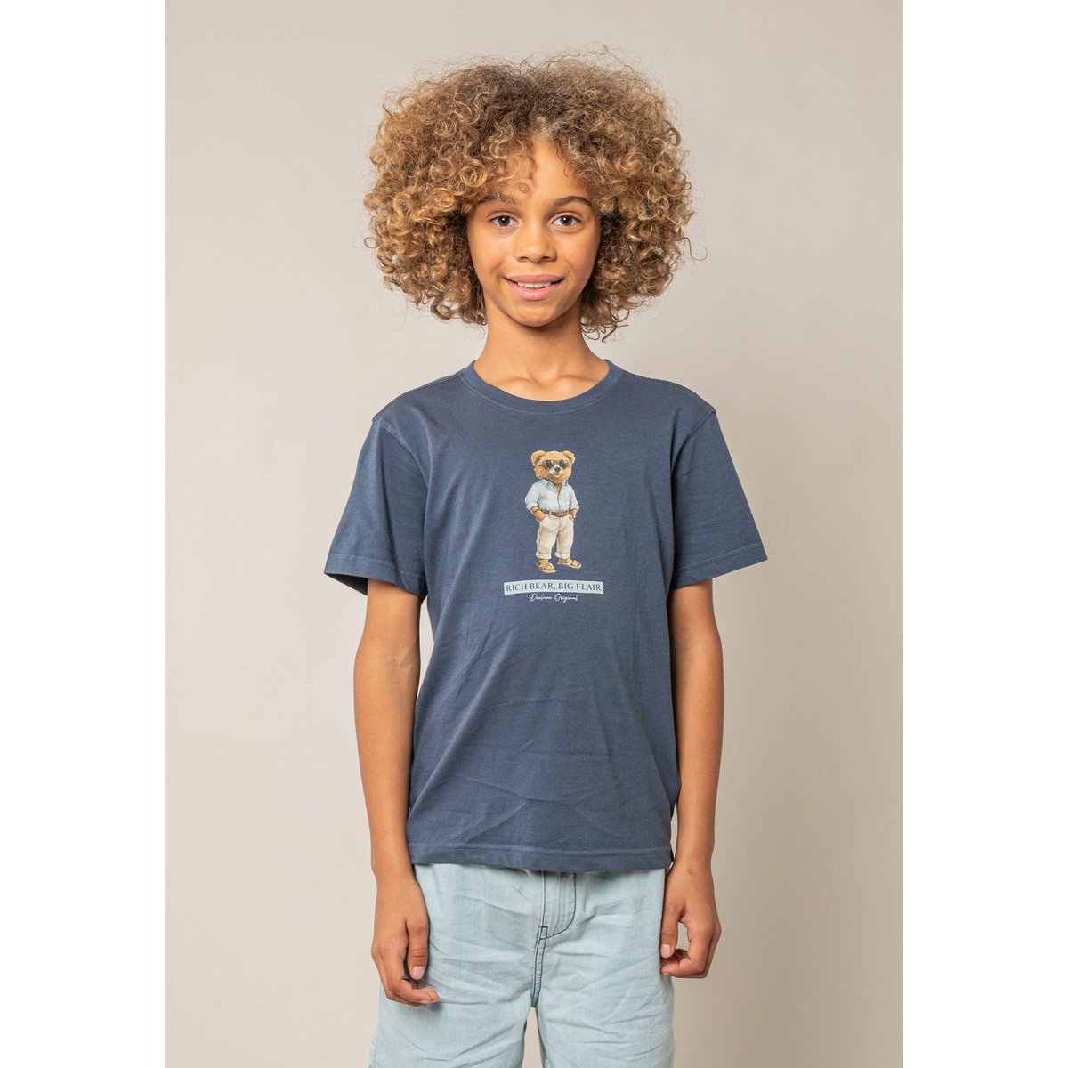 T-shirt garçon en coton RICHBEAR indigo, DEELUXE