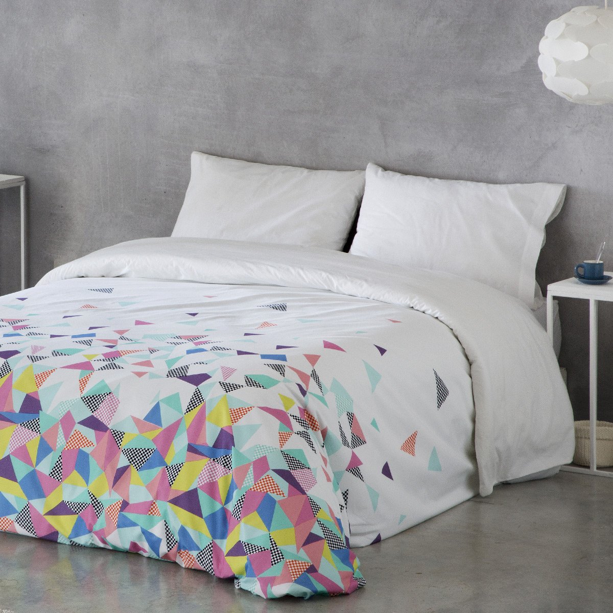 HOUSSE DE COUETTE ECHO fuchsia/bleu/vert/blanc, NAF NAF HOME