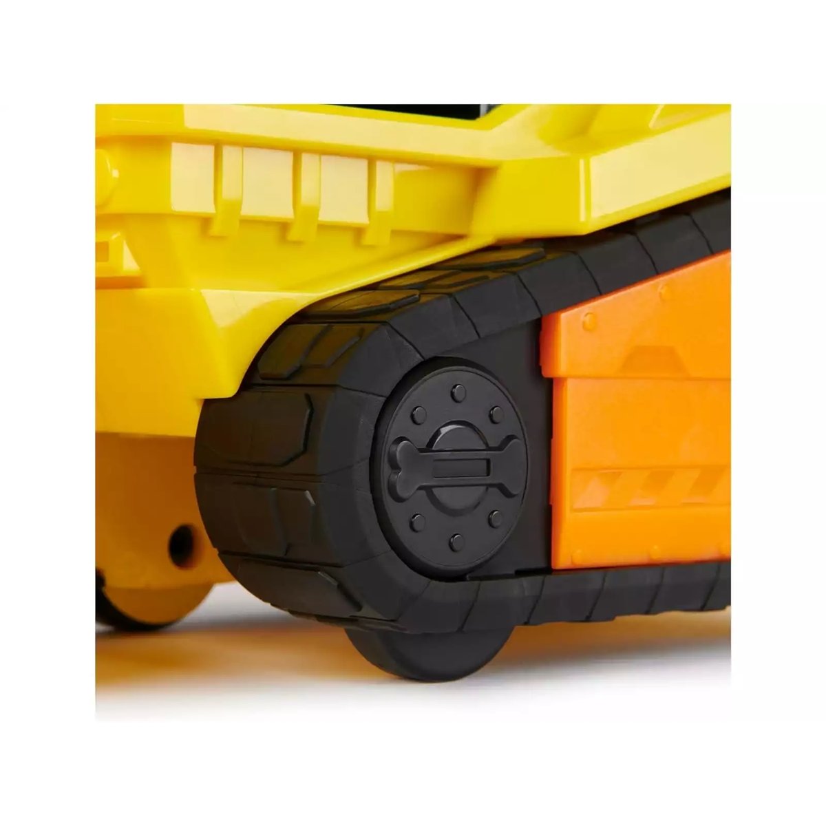 Rubble & Crew - Grand bulldozer avec effets sonores et lumineux et figurine Rubble jaune, SPIN MASTER