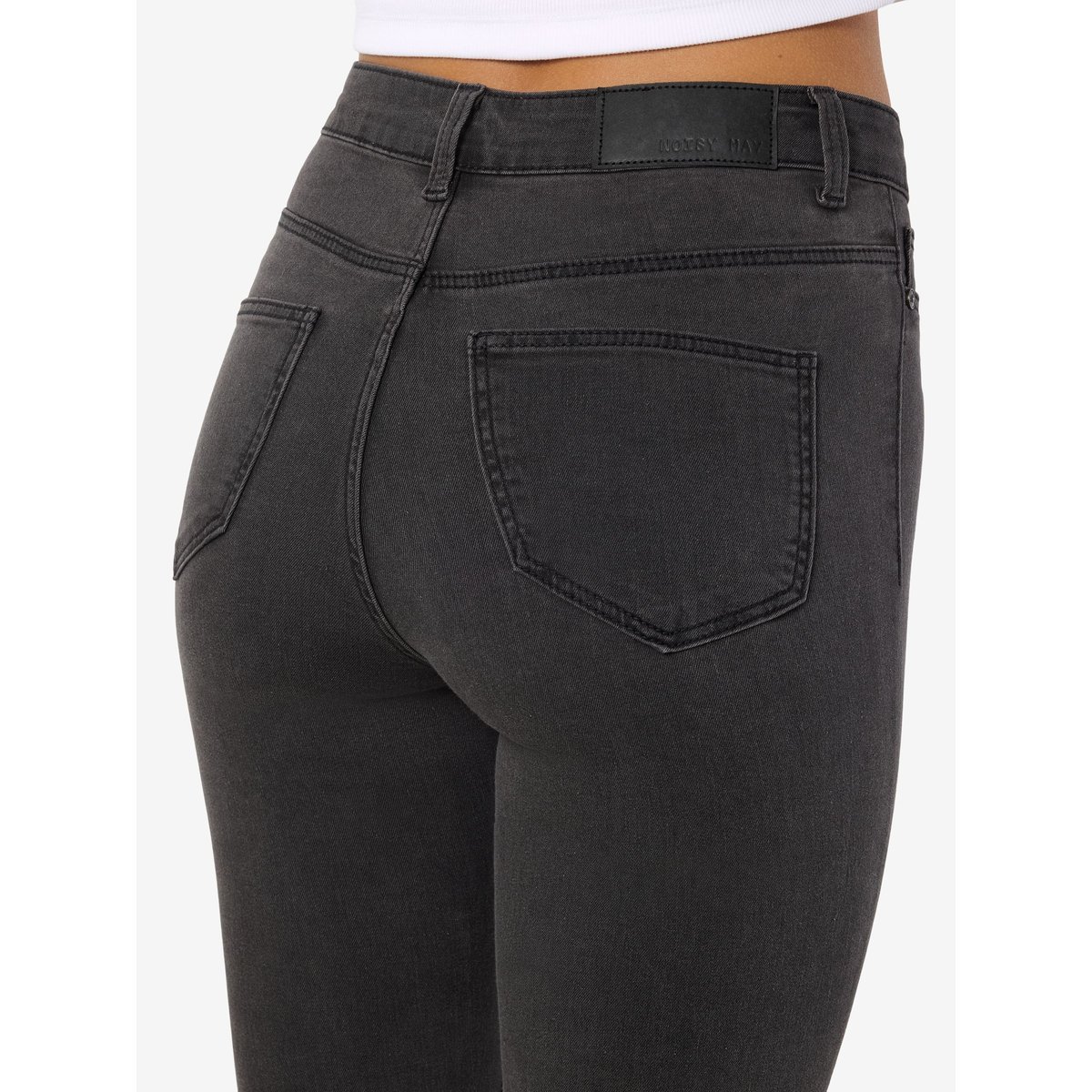 Jean Skinny, taille haute dark grey denim, NOISY MAY