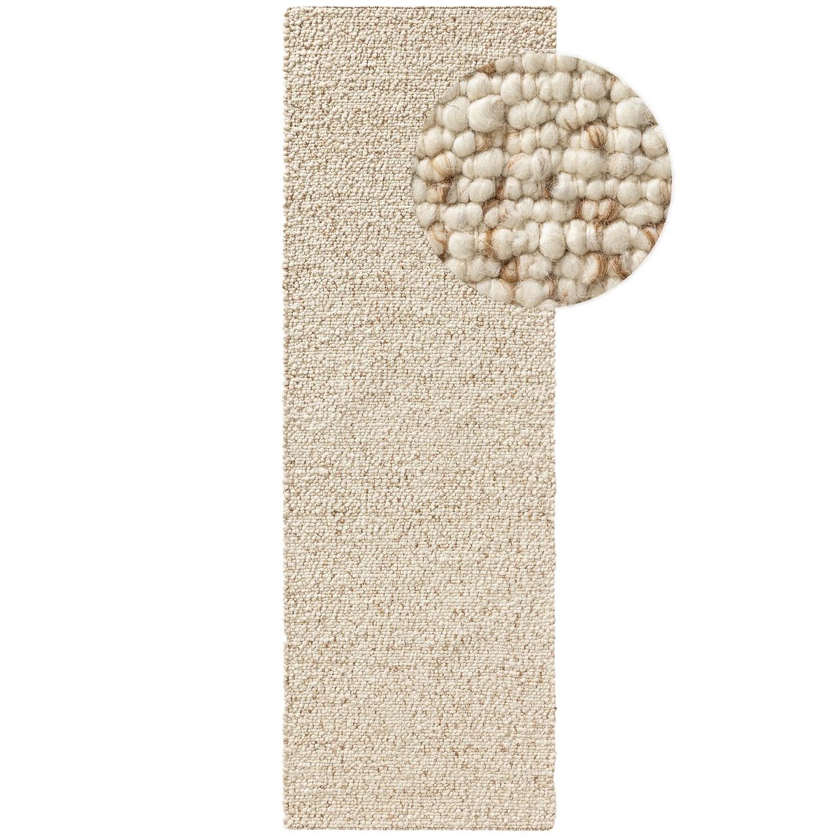 Tapis de couloir en laine tissé main PATCH marron, BENUTA