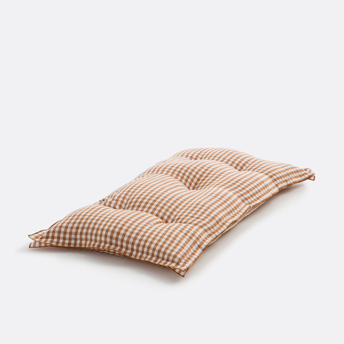Gingham vloermat, katoen en linnen lengte 120 cm, Cottage kaneel, LA REDOUTE INTERIEURS
