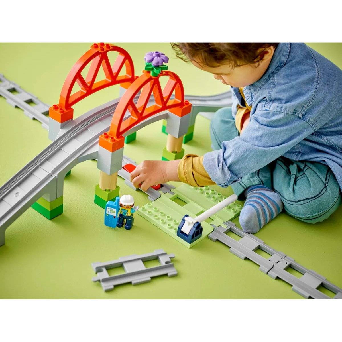 LEGO DUPLO - Set d'Extension : Rails et Pont du Train - 10426 pour Enfants multicolore, LEGO