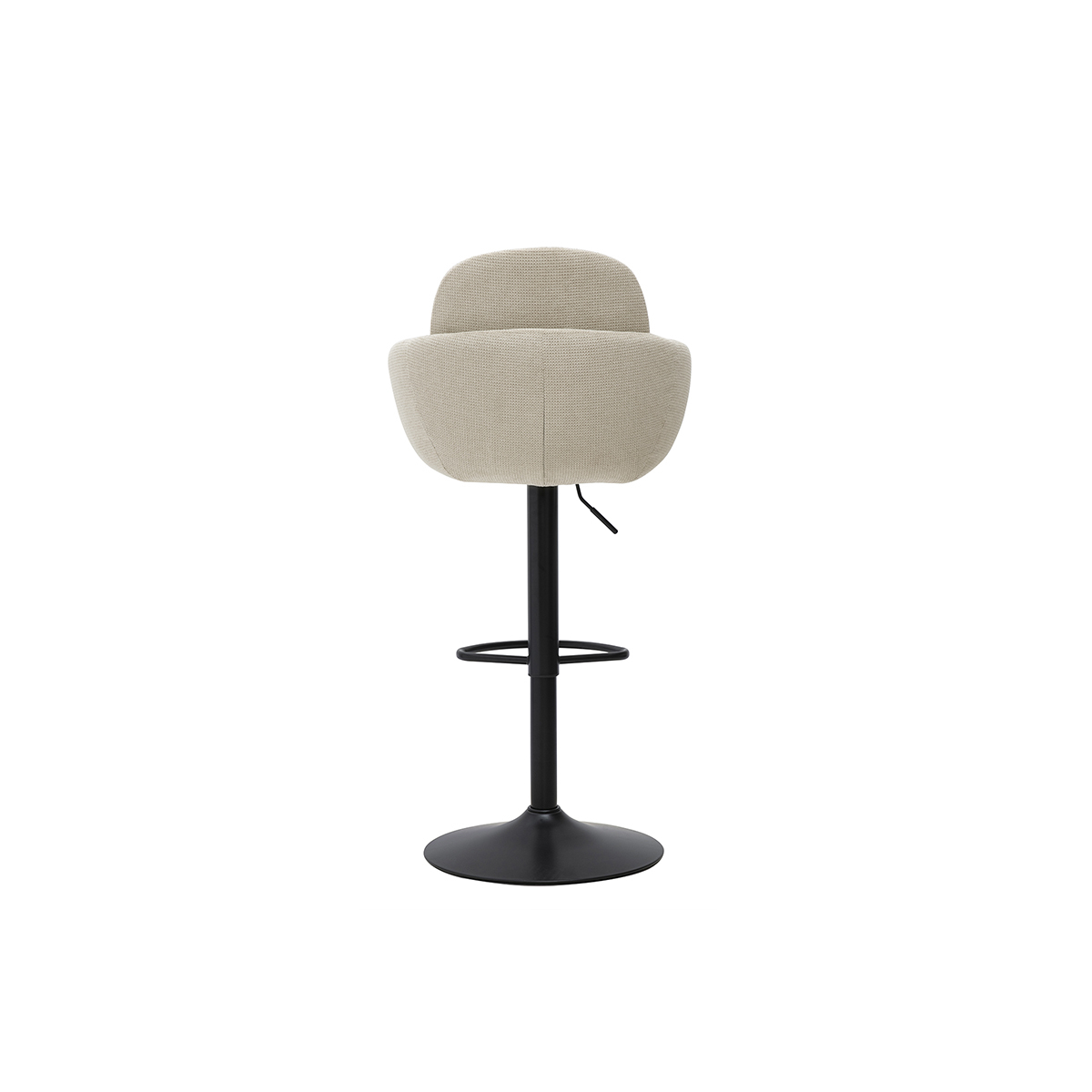 Tabourets de bar réglable pivotants 360° en tissu chenille terre brûlée et métal noir (lot de 2) SLAKE beige, MILIBOO