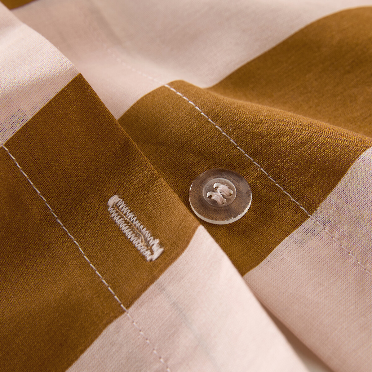 Housse de couette en 50% coton recyclé, imprimé géométrique, TABAKA CARAMEL rose/caramel, LA REDOUTE INTERIEURS