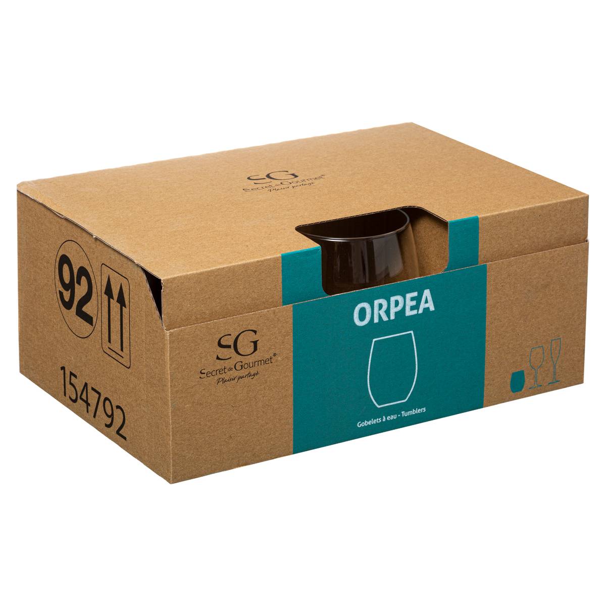 Lot de 6 verres bas en verre 36 cl ORPEA transparent, SECRET DE GOURMET
