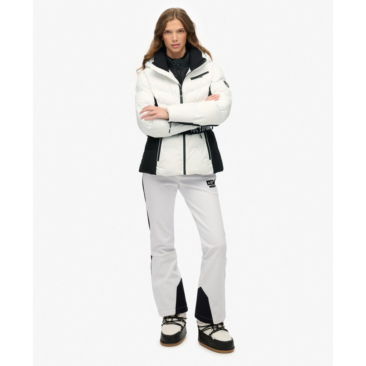 Veste Matelassée de Ski Luxe à Ceinture optic, SUPERDRY