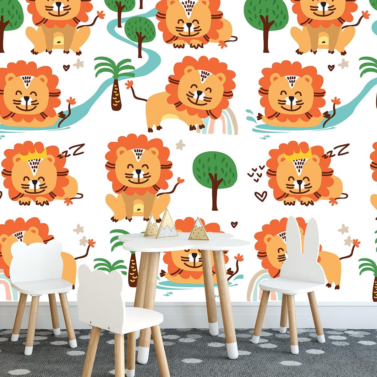 Papier peint graou le lionceau intissé, HEXOA