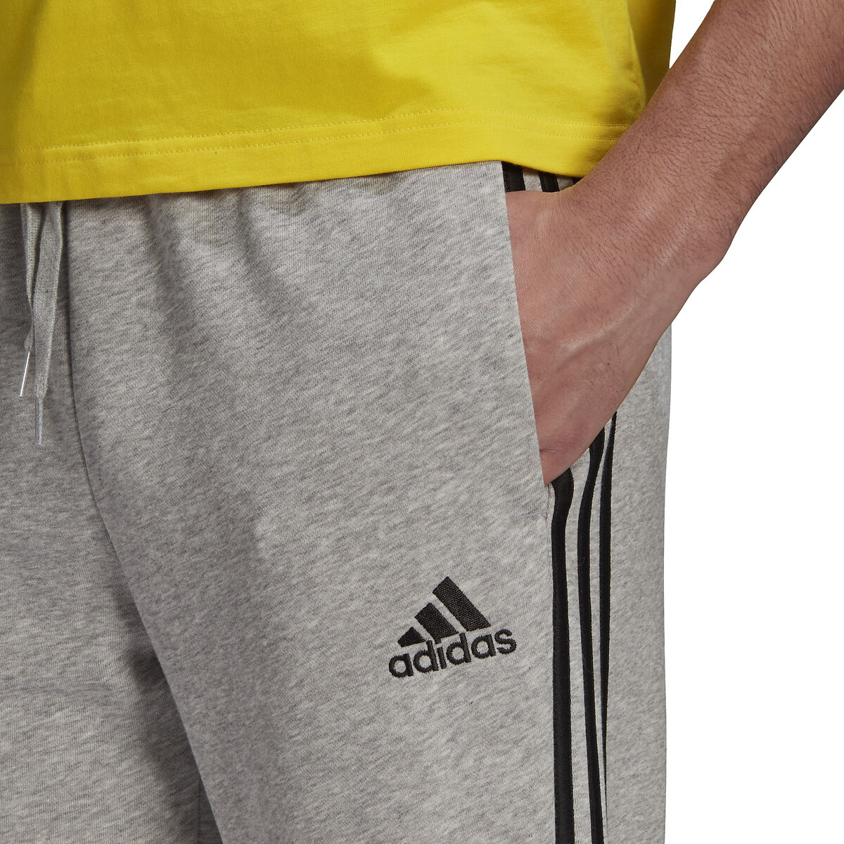 Bas de survêtement 3 bandes en French Terry gris chiné, adidas Performance