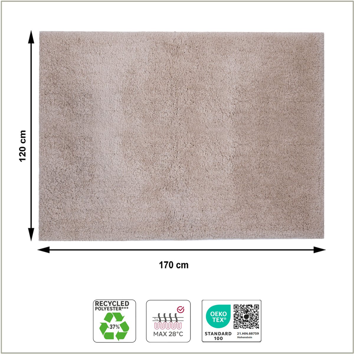 Tapis de salon rectangulaire, TALKA marron, INSPIRE