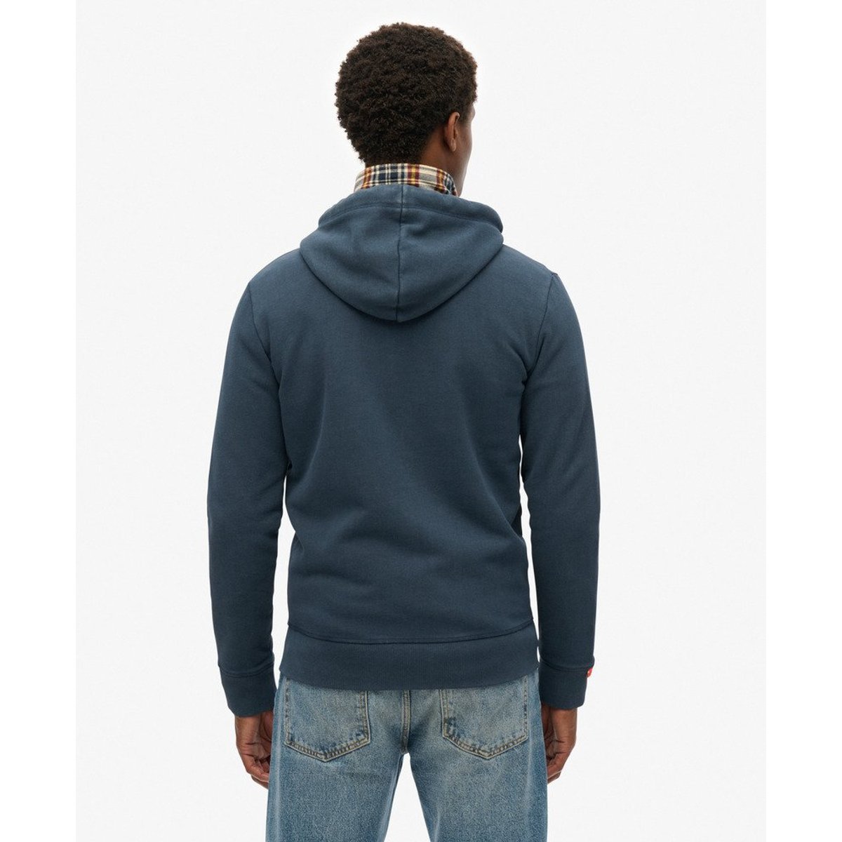 Sweat à capuche zippé Logo Vintage brodé bleu marine lauren, SUPERDRY