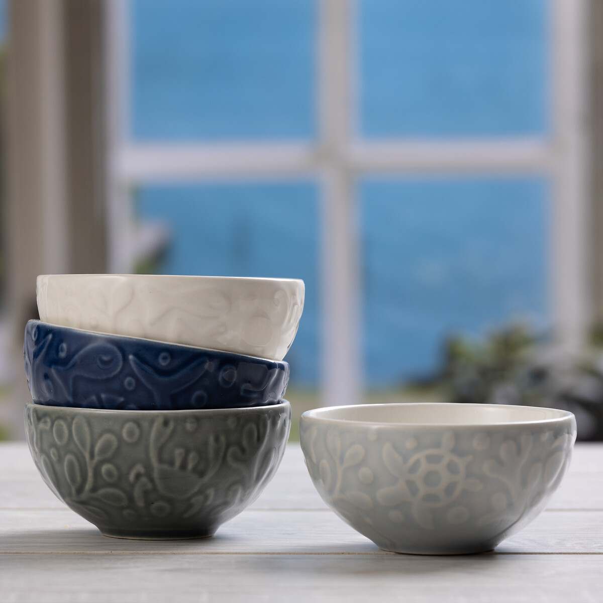 Set of 4 Nautical Mini Prep Bowls multi-coloured, MASON CASH