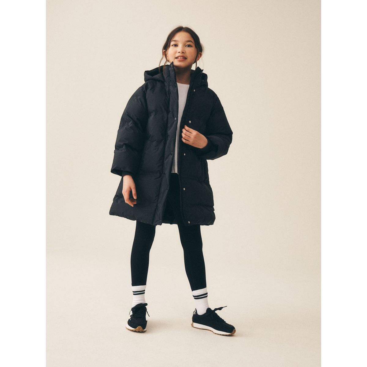 Manteau imperméable doublure imitation fourrure noir, NEXT