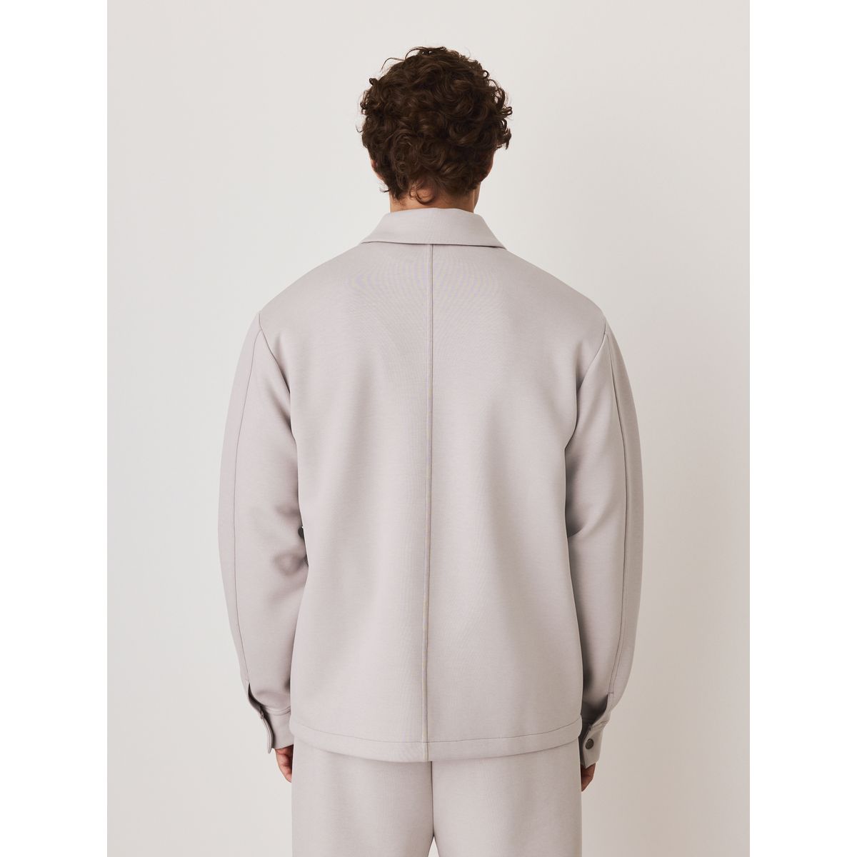 Veste-chemise zippée en néoprène doux gris glacé, NEXT