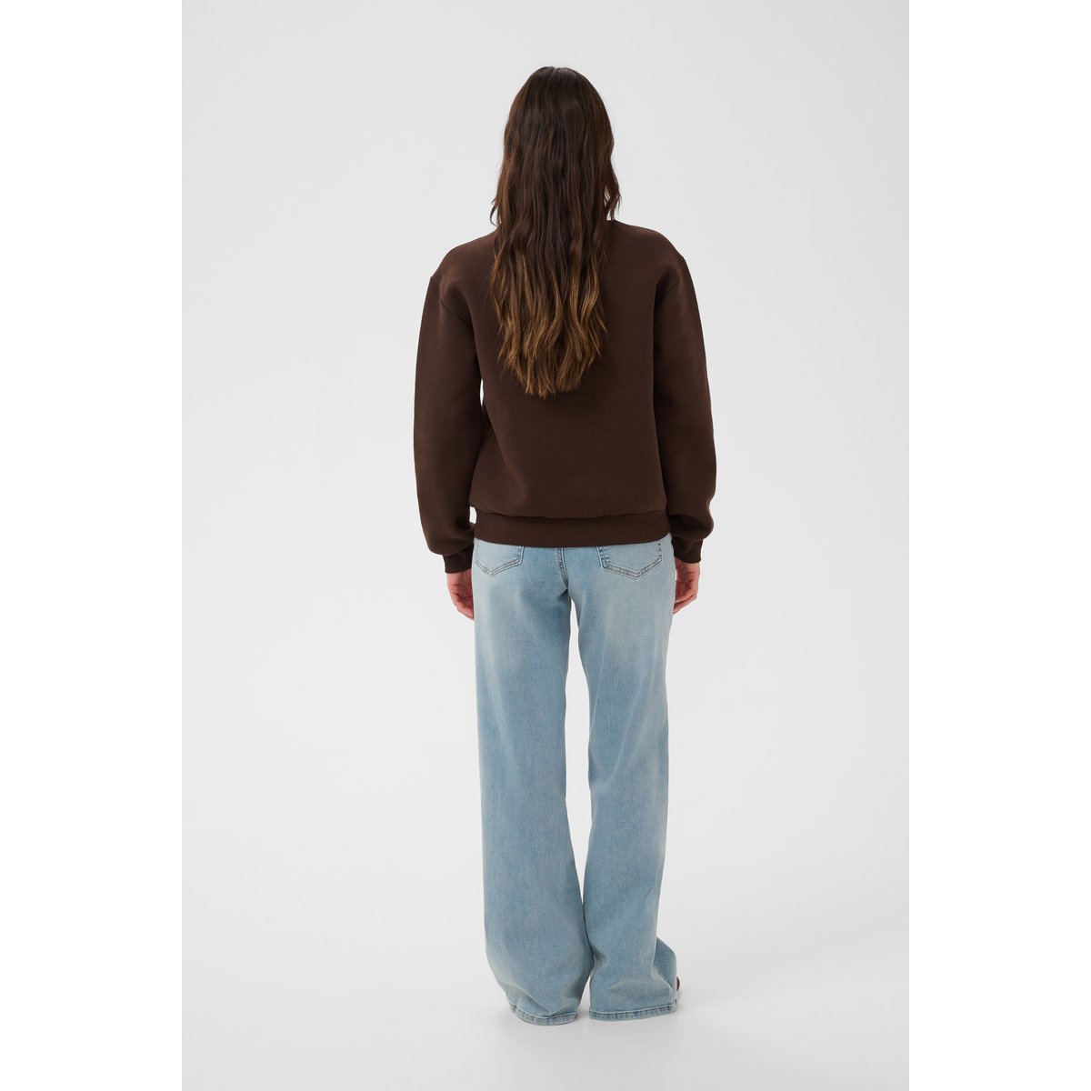 Sweatshirt marron coffee bean/turtledove emb., KAFFE