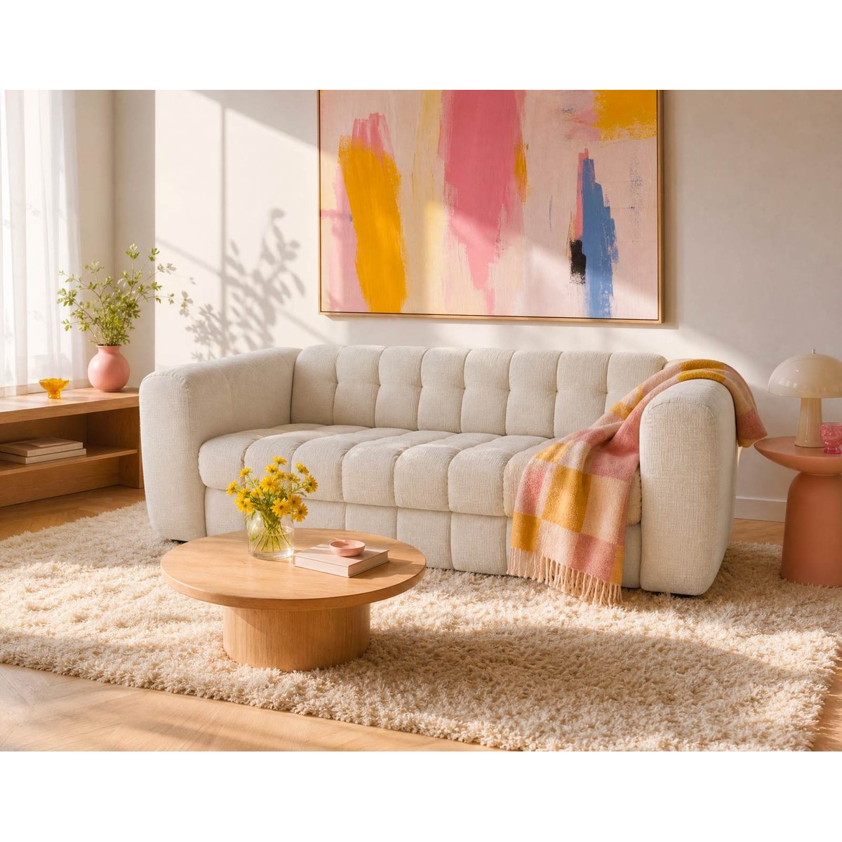 Canapé Convertible 3 places - VIOLETTE beige, BEST MOBILIER