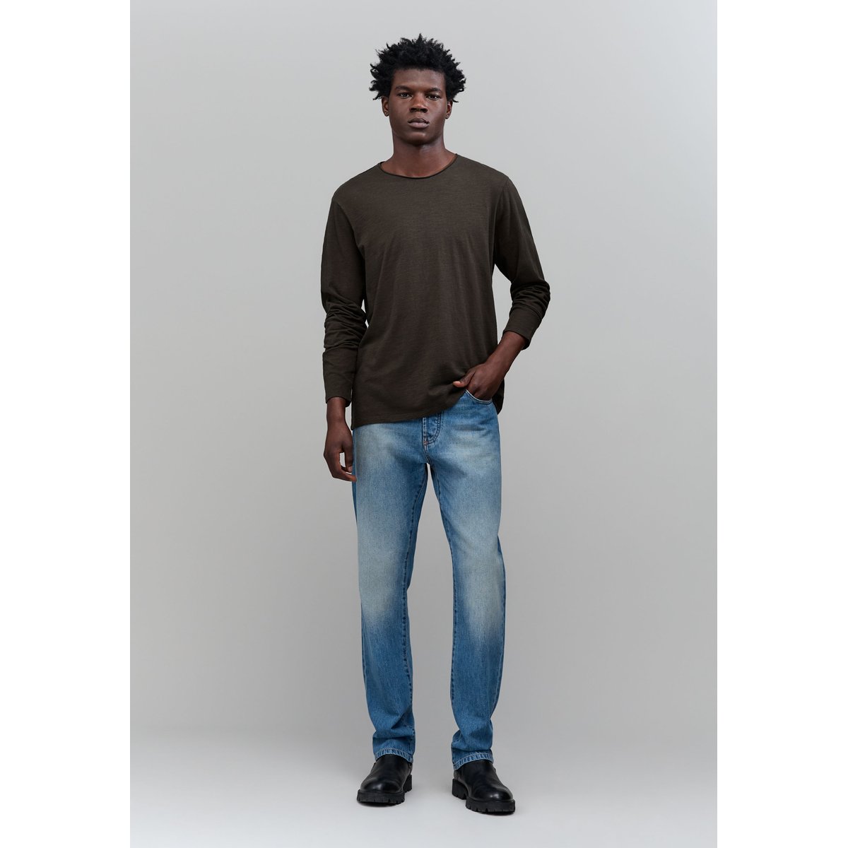 Tee-shirt coton bio ESSENTIEL vert kaki, IKKS