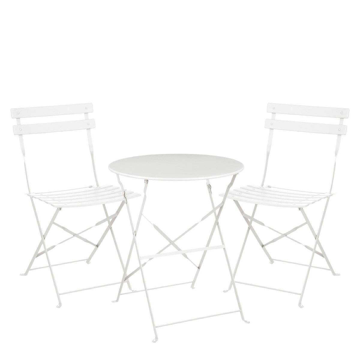 Ensemble de jardin bistrot LAURENCE blanc, MICA DECORATIONS