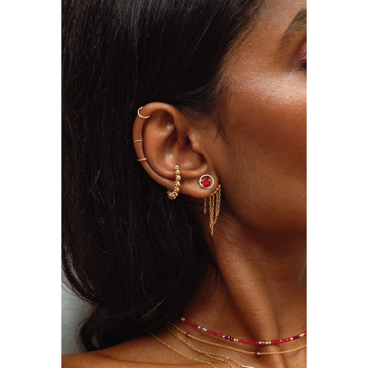 Faux piercing Perlé argent / tanzanite, YAY PARIS