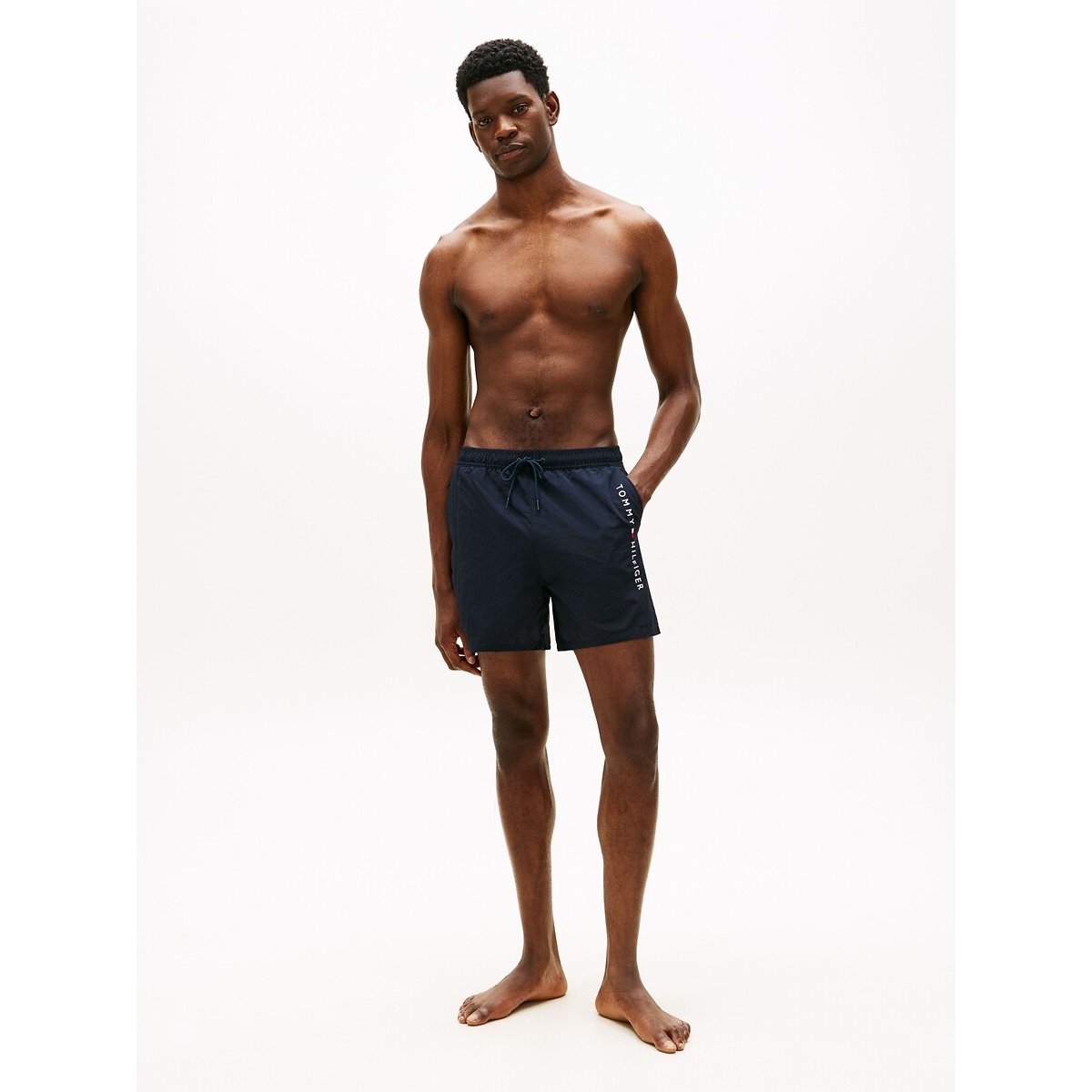 Short de bain mi-long à poche zippée ORIGINAL bleu foncé, TOMMY HILFIGER
